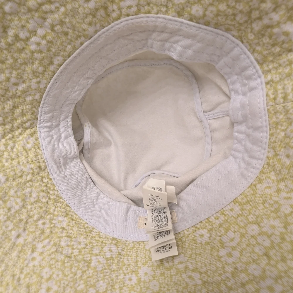 Billabong Yellowish Lime Green and White Floral Kids Bucket Hat 100%cotton